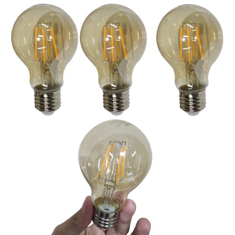 Lampada Led 30w Multifilamento Kit 4 Uni Decoraçao Iluminaçao Retro Vintage Casa Sala Garagem Quarto