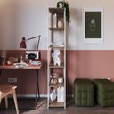 Ver imagem 1 de Closet Modulado Guarda Roupa Roupeiro Estante Quarto Casal 6 Prateleiras Branco Marrom Madeira