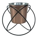 Ver imagem 1 de Cachepot em Metal Cobre e Prateado 20cm X 17,5cm X 16,4cm Btc Decor