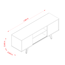 Rack Lis Pequeno e Compacto para Tv até 55":fendi e Naturale - 3