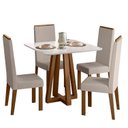 Ver imagem 2 de Conjunto Sala de Jantar 4 Cadeiras Livia Off White/Âmbar
