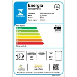 Frigobar 122l Efficient Em120 Electrolux Branco - 6