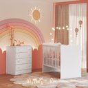 Ver imagem 1 de Quarto de Bebê Doce Sonho com Cômoda 777 e Berço Simples 1 Qmovi Branco