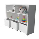 Ver imagem 2 de Organizador Infantil Natanael Baús e Porta Carrinho MDF 135cm Branco