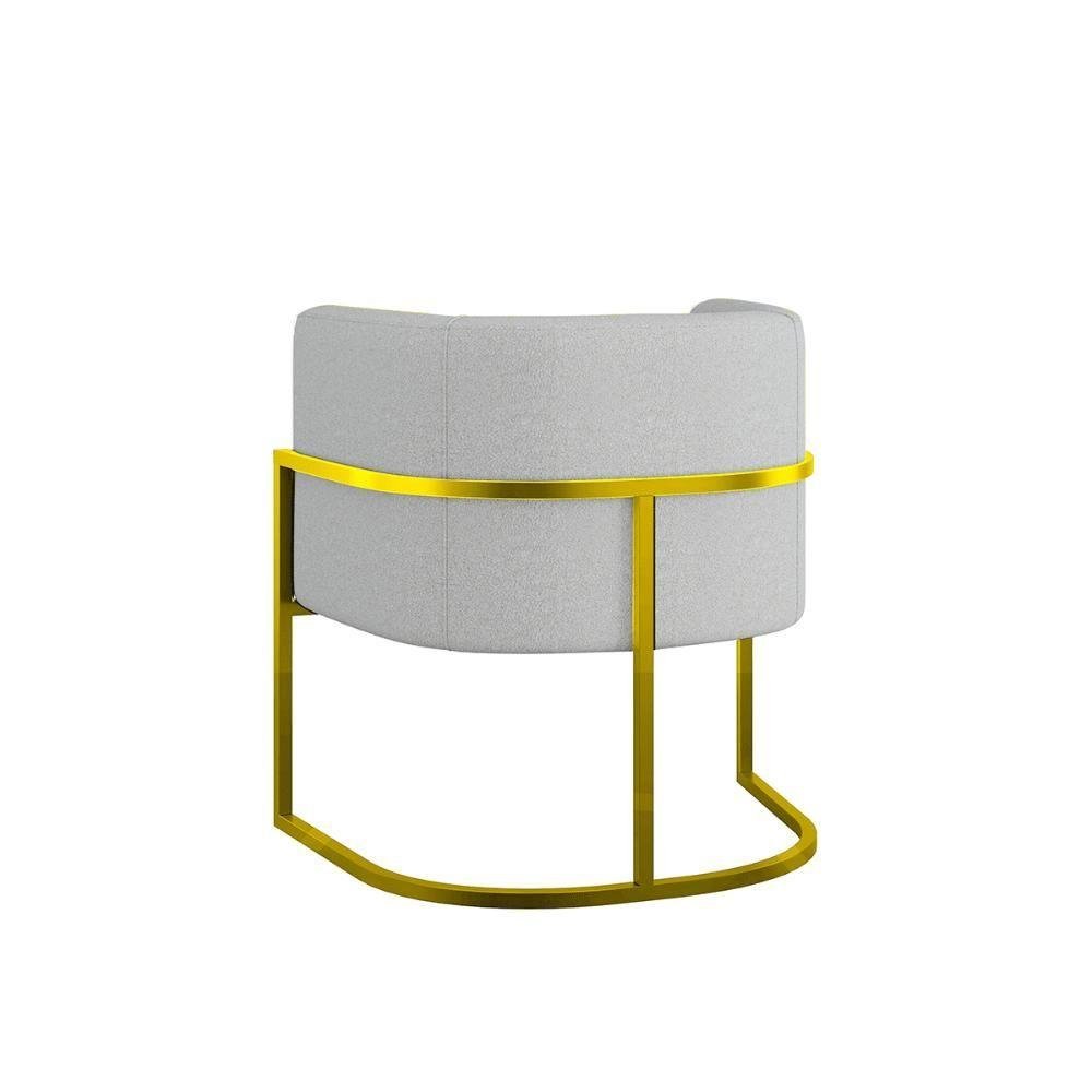 Kit Sofá 2 Lugares + 2 Poltronas Bouclê Gold Cinza - 6