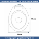 Ver imagem 7 de Tampa de Vaso Sanitário Assento Soft Close para Bacia Sabará Icasa 1.6gpf 6.0lpf Retira Fácil