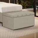 Ver imagem 1 de Calçadeira Baú Navi 90 para Cama de Solteiro N-030 Veludo Bege Aradecor