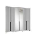 Ver imagem 3 de Guarda Roupa Casal 6 Portas com Espelho 235x250 cm Cinza 100% MDF Casamia