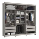 Ver imagem 5 de Guarda Roupa Casal 6 Portas com Espelho 235x250 cm Cinza 100% MDF Casamia