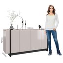 Ver imagem 3 de Balcão Buffet Para Sala De Jantar 4 Portas Ipanema C05 Off White/Nogueira - Mpozenato