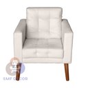 Ver imagem 2 de Sofá/poltrona/cadeira Decorativa Glamour Dubai com Puff e Pés em Madeira Bege