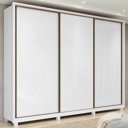Guarda-roupa Casal Spazio 3 Portas 6 Gavetas 100% Mdf Branco - Móveis Lopas - 1