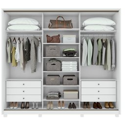 Guarda-roupa Casal Spazio 3 Portas 6 Gavetas 100% Mdf Branco - Móveis Lopas - 3