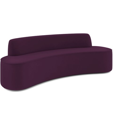 Sofá 3 Lugares Sala de Estar Cancún D02 Veludo Roxo 210 cm C-292 - Lyam Decor