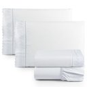 Ver imagem 1 de Jogo Cama Lençol Paris Casal Padrão Percal 180 Fios 100% Algodão Lese Bordada 4 Peças - Branco