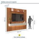 Ver imagem 3 de Painel Rack para TV até 75 Polegadas 3 Gavetas 234CMX250CM Ripado com LED 100% MDF Apolo