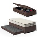 Ver imagem 1 de Cama Box Baú Solteiro com Colchão de Espuma D45 Double Comfort + Auxiliar 88cm