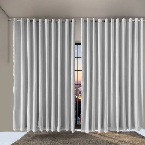 cortina blackout para quarto e sala 5,50 x 2,60 Paris branco