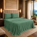 Ver imagem 1 de Conjunto Cama Casal Queen Size Kayla 04 Pç Bordado 300 Fios:Verde