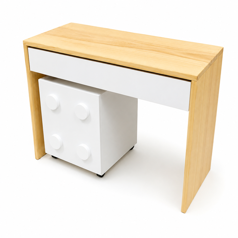 Mesa Infantil de Atividades com Organizador Lego | Mesa Montessori de Madeira para Estudos