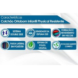 Colchão Infantil Ortobom D20 Physical Resistente (70x150x12) -  - 2