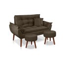 Ver imagem 1 de Kit 01 Namoradeira Opala + 02 Puff Redondo + 02 Almofadas Suede