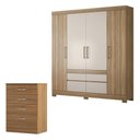 Ver imagem 1 de Cômoda Astral e Guarda Roupa Casal Bilbao Amêndola Off White - Demóbile
