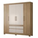 Ver imagem 3 de Cômoda Astral e Guarda Roupa Casal Bilbao Amêndola Off White - Demóbile