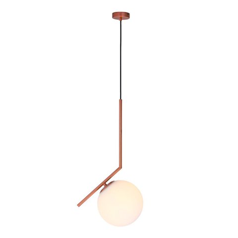 Pendente 29×45cm E27 Metal+vidro Rose
