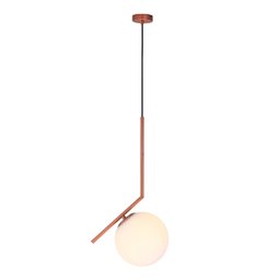 Pendente 29×45cm E27 Metal+vidro Rose - 1