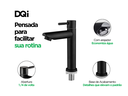 Ver imagem 5 de Torneira Aço Inox de Bancada Preta para Banheiro e Lavabo Mobi Dqi