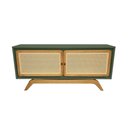 Ver imagem 2 de Rack Sala Tv até 50 Polegadas Ricco 113 Cm Laca Portas Palhinha Verde