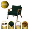 Poltrona Decorativa Madeira Maciça Luxo Mona Linho Verde - Zahav Estofados - 5