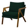 Poltrona Decorativa Madeira Maciça Luxo Mona Linho Verde - Zahav Estofados - 1