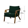 Poltrona Decorativa Madeira Maciça Luxo Mona Linho Verde - Zahav Estofados - 4