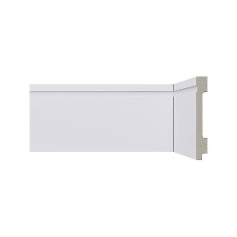 Rodape de Poliestireno 10cm Branco B106 Frisado - Santa Luzia