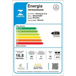 Frigobar Brastemp Retrô 76 Litros Classic White - Bra08hb 110v - 8
