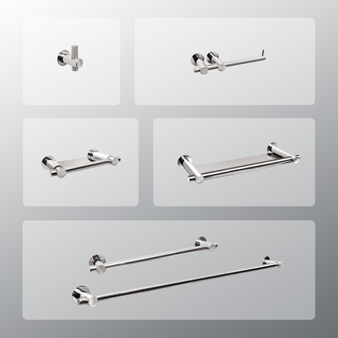 Kit Acessórios Para Banheiros 5 Peças Inox - Kromus Kitrd6