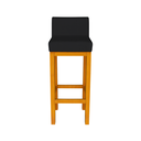 Ver imagem 3 de Banqueta Viena Alta Estofada em Veludo com Base de Madeira Preto Liberty Móveis