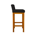 Ver imagem 4 de Banqueta Viena Alta Estofada em Veludo com Base de Madeira Preto Liberty Móveis