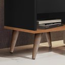 Ver imagem 3 de Mesa de Cabeceira Retro 1 Gaveta Mesinha Quarto Nicho Decor:preto/cinamomo