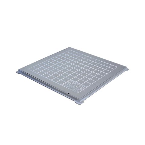 Tampa Tampão Chão Alumínio Fundido Quadrado Simples 25x25cm