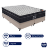 Cama Box Bipartido King Size Bege e Colchão Airtech Progressive M. Ensacadas Ortobom - 4