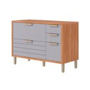 Ver imagem 1 de Gabinete P/ Pia Cozinha Balcão C/ Tampo Eloise C/ 4 Gavetas e 1 Porta Basculante Riscada 120 Cm