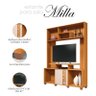 Estante para Sala Ambiente Milla Cinamomo Off White – Hb Móveis - 6