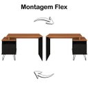 Ver imagem 3 de Mesa Escrivaninha para Escritório Plus | Artany:freijó/preto