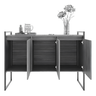 Buffet Aparador Industrial 3 Portas Porto - Preto Onix - 4