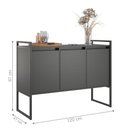 Ver imagem 2 de Buffet Aparador Industrial 3 Portas Porto - Preto Onix