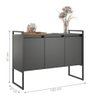 Buffet Aparador Industrial 3 Portas Porto - Preto Onix - 2