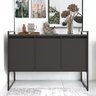 Buffet Aparador Industrial 3 Portas Porto - Preto Onix - 1